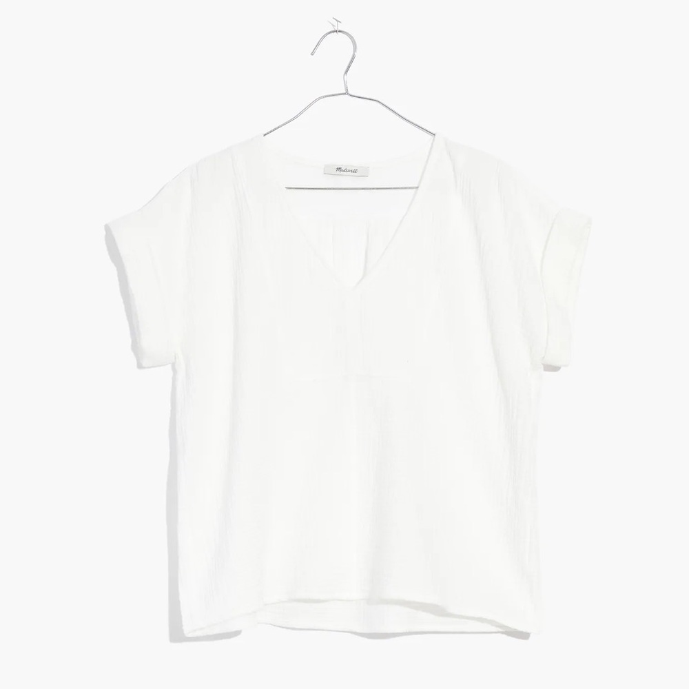 NWT Madewell Lightspun Westing Shirt | White Cotton Gauze